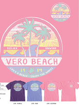 Load image into Gallery viewer, Blue 84 Vivillion Palms/Wave SS TS
