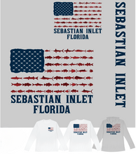 Load image into Gallery viewer, Lakeshirts Altered Lattitude Mens American Flag SPF 50 LS
